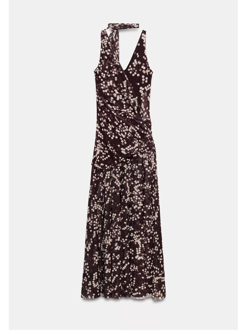 ZARA LONG TULLE POLKA DOT DRESS - Picture 15 of 16